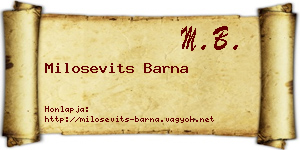 Milosevits Barna névjegykártya